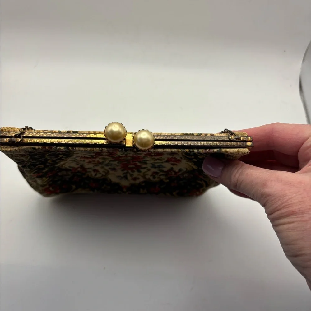 Walborg Floral Tapestry Clutch with Chain - Picture 2 of 8